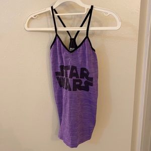 Star Wars purple seamless fabric racer back tank top small